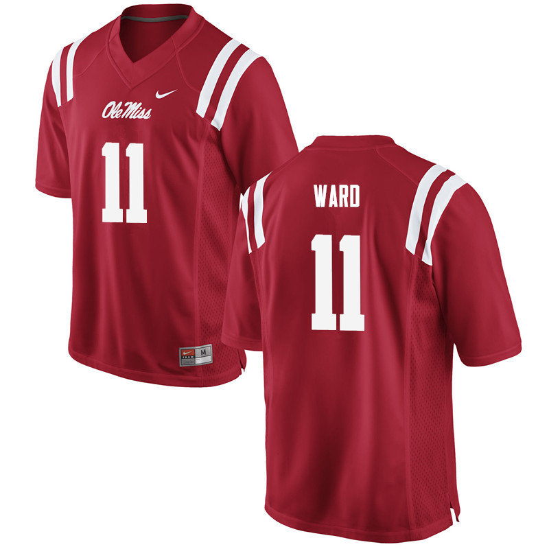 Channing Ward Ole Miss Rebels NCAA Men's Red #11 Stitched Limited College Football Jersey IRL0758CE